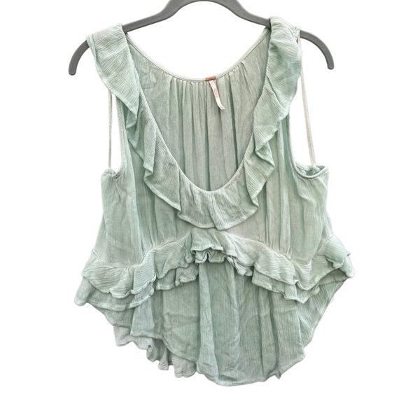 Free People Women's If Only Ruffle Blouse Top Size Large - Picture 4 of 6